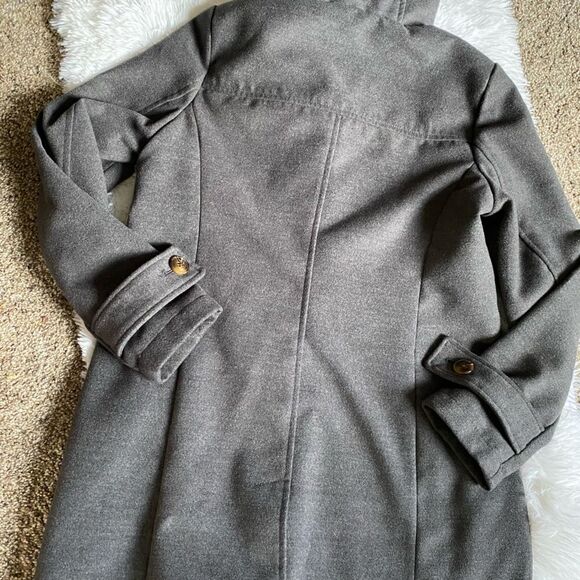 Old Navy Toggle Winter Coat Faux Fur Hooded Gray Size Small - Picture 7 of 11